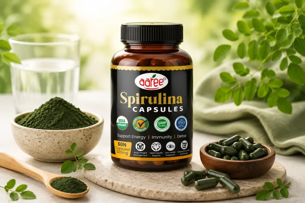 Spirulina capsules